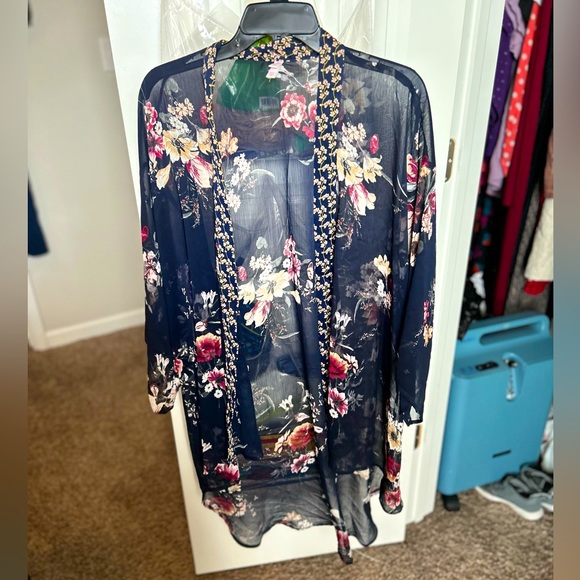 Xhilaration Sweaters - Long chiffon Kimono  size M/L